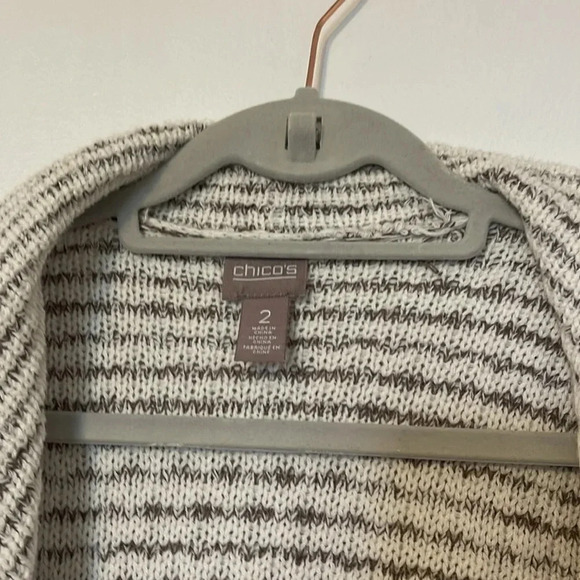Chico’s Cream and Beige Tan Sweater Vest -Size 2 - Picture 9 of 11